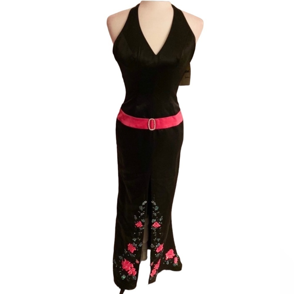 Jovani Halter Gown Black/Pink